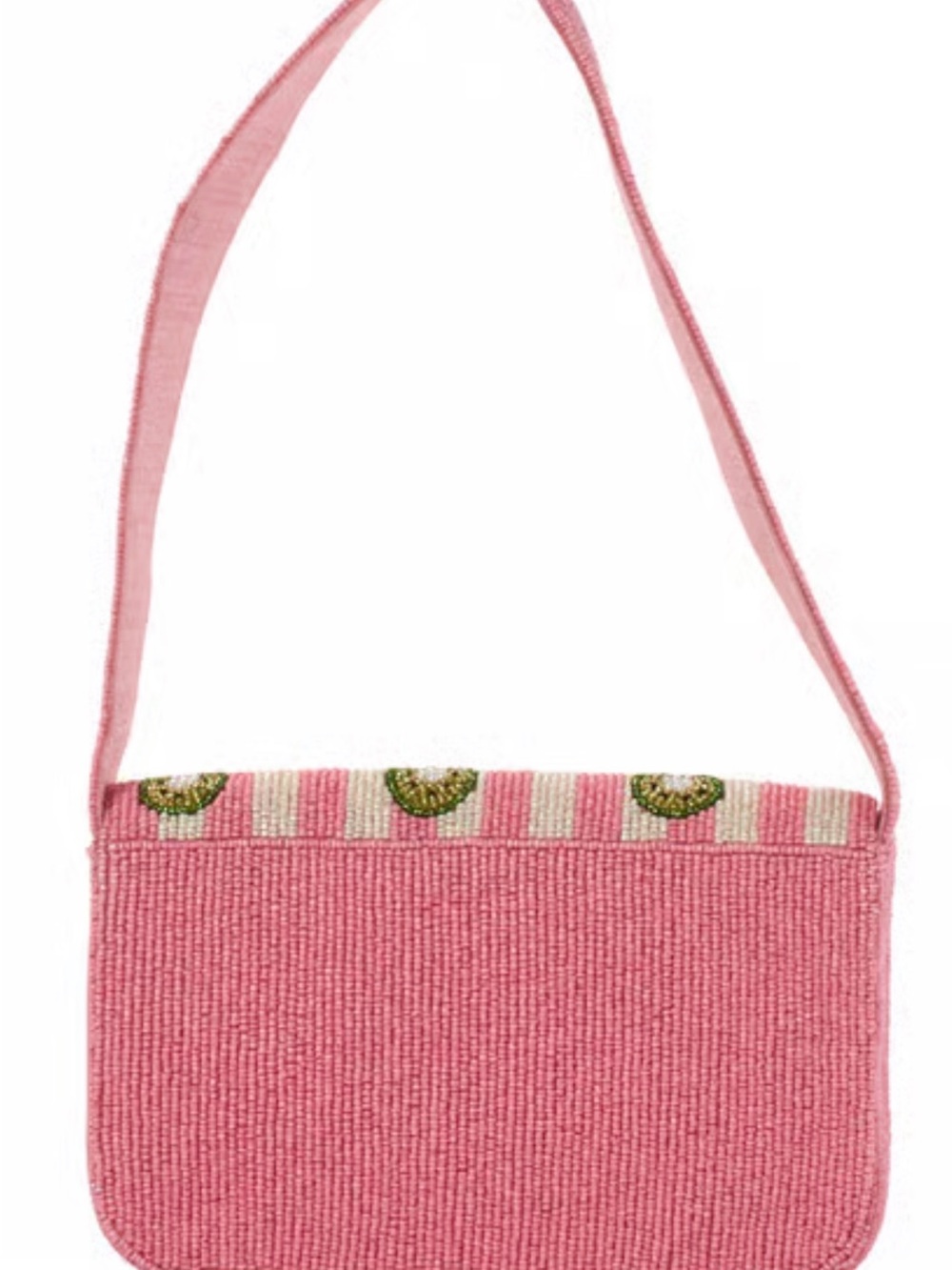 Sol & Mer Pink Beaded Floral Stripe Shoulder Bag - Picture 4 of 5